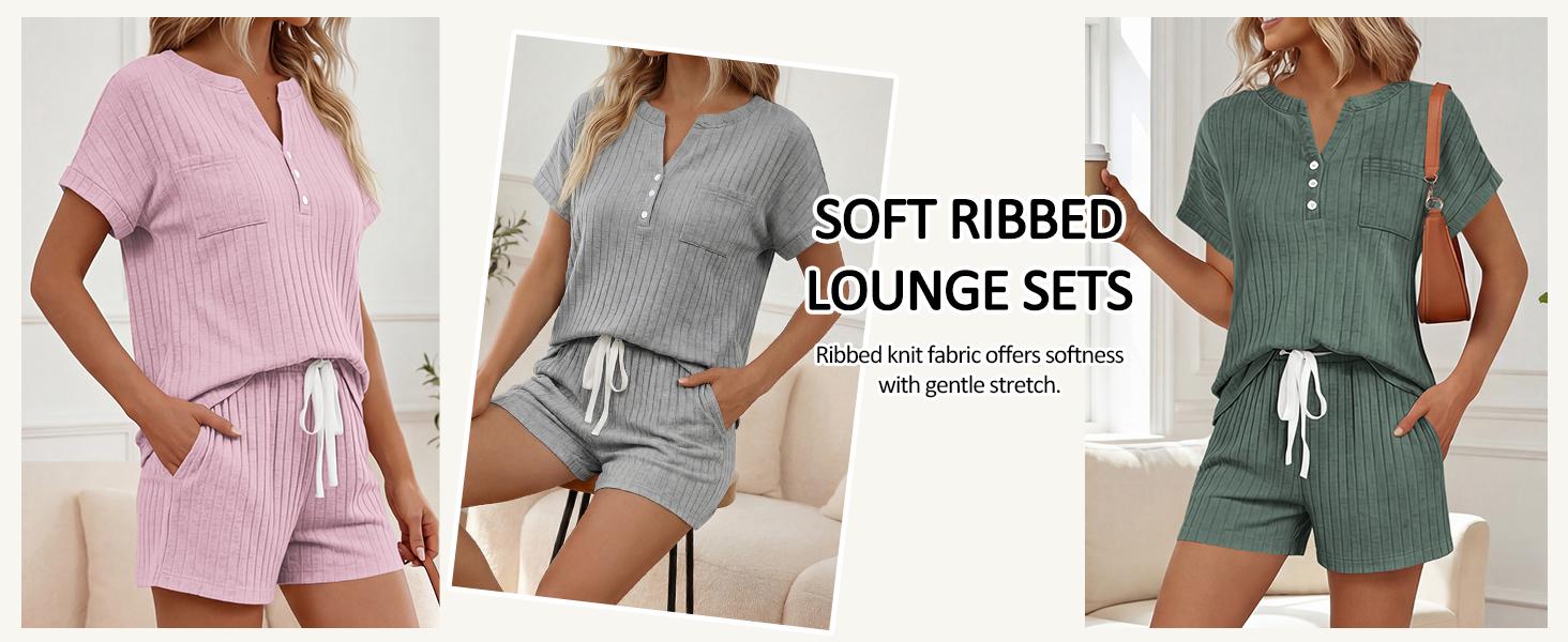 Yousify 2 Piece Short Sets for Women Summer 2026 Lounge Short Sleeve Henley Outfits Sweatsuit with Pocket Yousify 2 Piece Short Sets for Women Summer 2026 Lounge Short Sleeve Henley Outfits Sweatsuit with Pocket