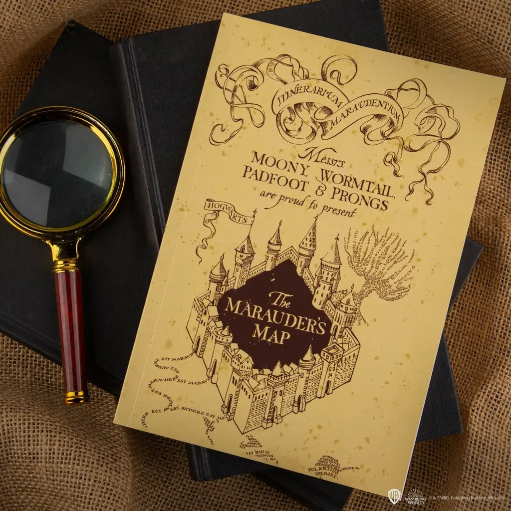 Harry Potter Marauders Map A5 Notebook, 120 Pages Vintage Parchment, Back to School, Halloween, Christmas Gift, Kids Fan