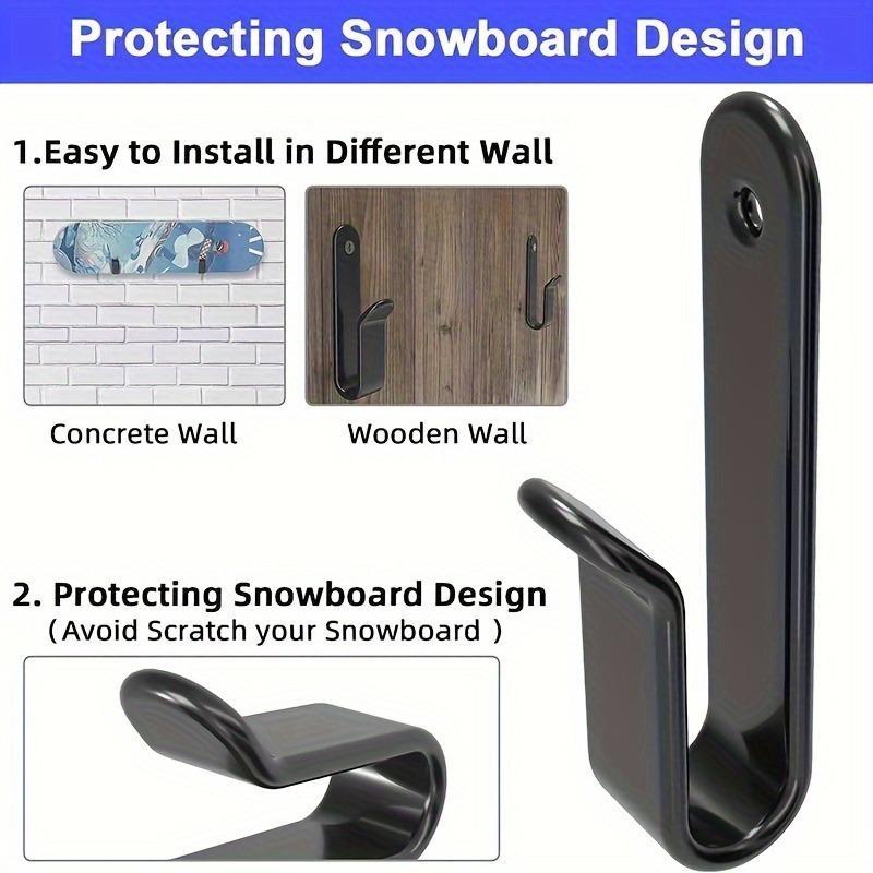 Wall Mounted Snowboard Bracket, 2 Counts/set Surfboard Skateboard Hanging Rack, Indoor Horizontal Display Clip, Home Organizer