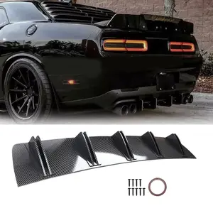 For Dodge Challenger 2008-2023 Rear Diffuser Bumper Spoiler Splitter 5 Fins Lip,Do not for Dodge Challenger R/T Coupe 2-Door 2017