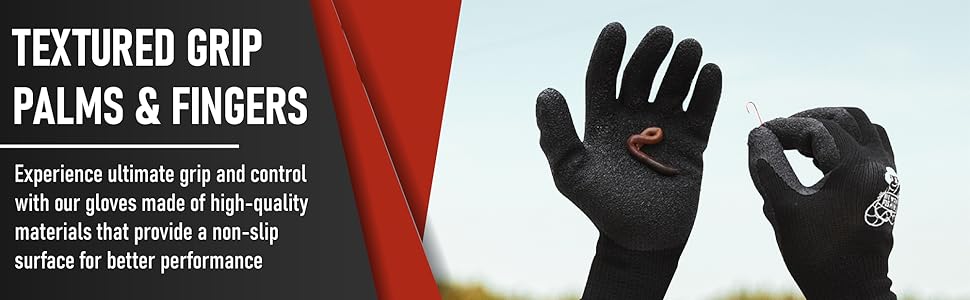 AGS Fish Handling/Cleaning Gloves Textured Grip Palm Soft Lining Fillet Gloves – One Size Fits Most L to XL