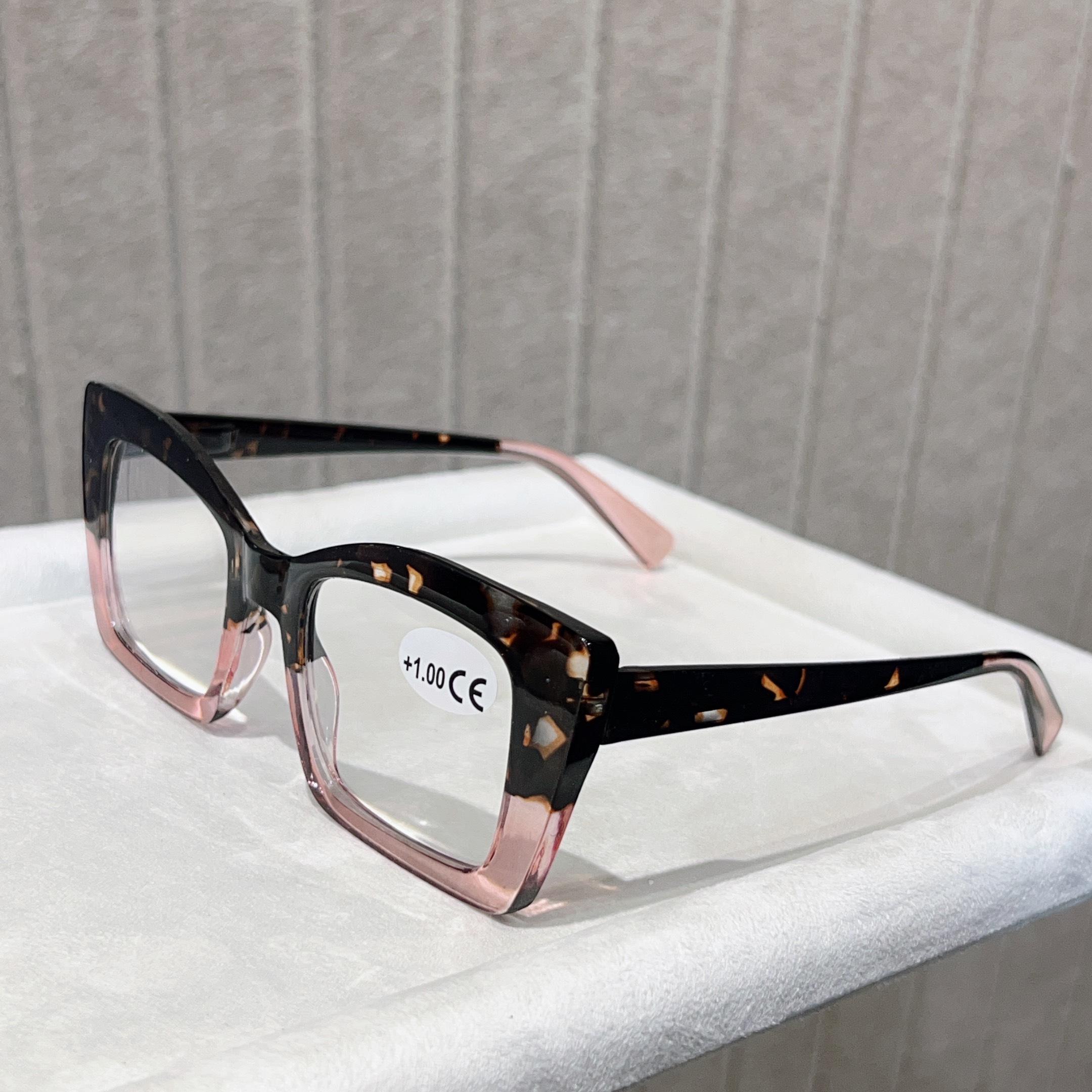 2026 New 4 Pairs Multi-Color Cat Eye Reading Glasses for Women & Men, Fashion Large Frame Trendy Eyeglasses with Sturdy Spring Hinges, Perfect for Halloween & Christmas Gifts