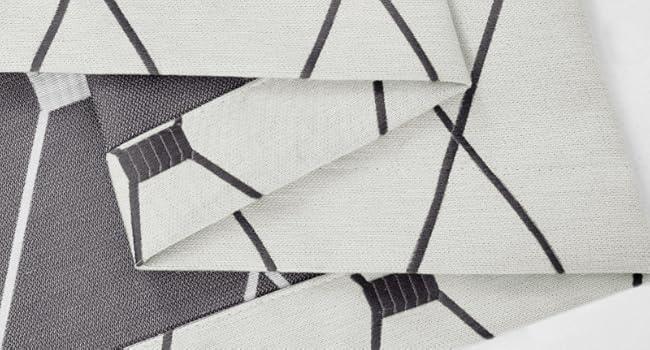 Joywell Cream Linen Textured Curtains 84 inches Long for Living Room Embroidered Farmhouse Window Curtain Grommet Drapes 2 Panels Heavy Cotton Curtains Black Checkered Pattern on Beige