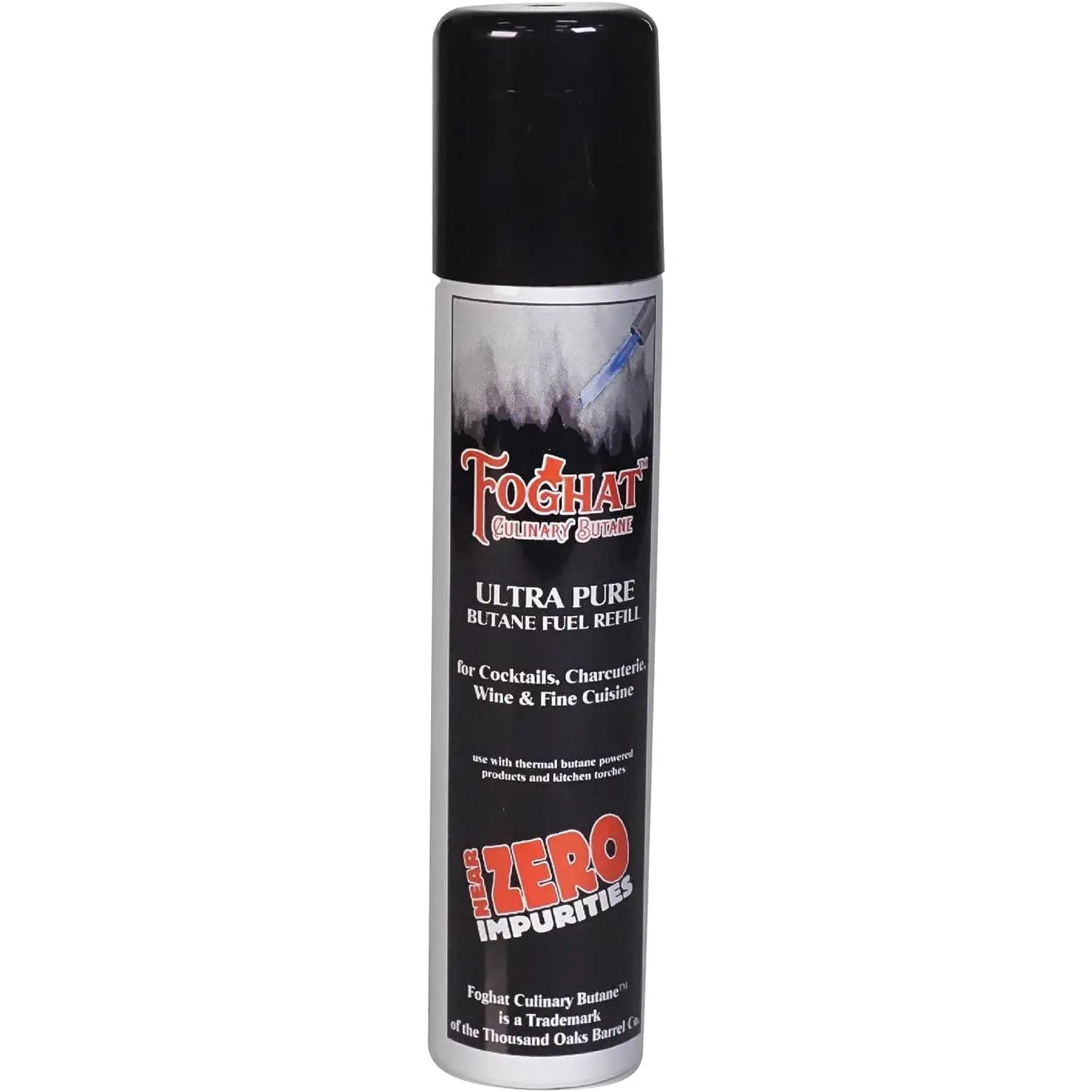 Culinary Butane Fuel Refill, 60ml Refined Food Gas Canister| Foghtat Butane Gas Lighter Refill for, Cocktail & Creme Brulee, & Burn