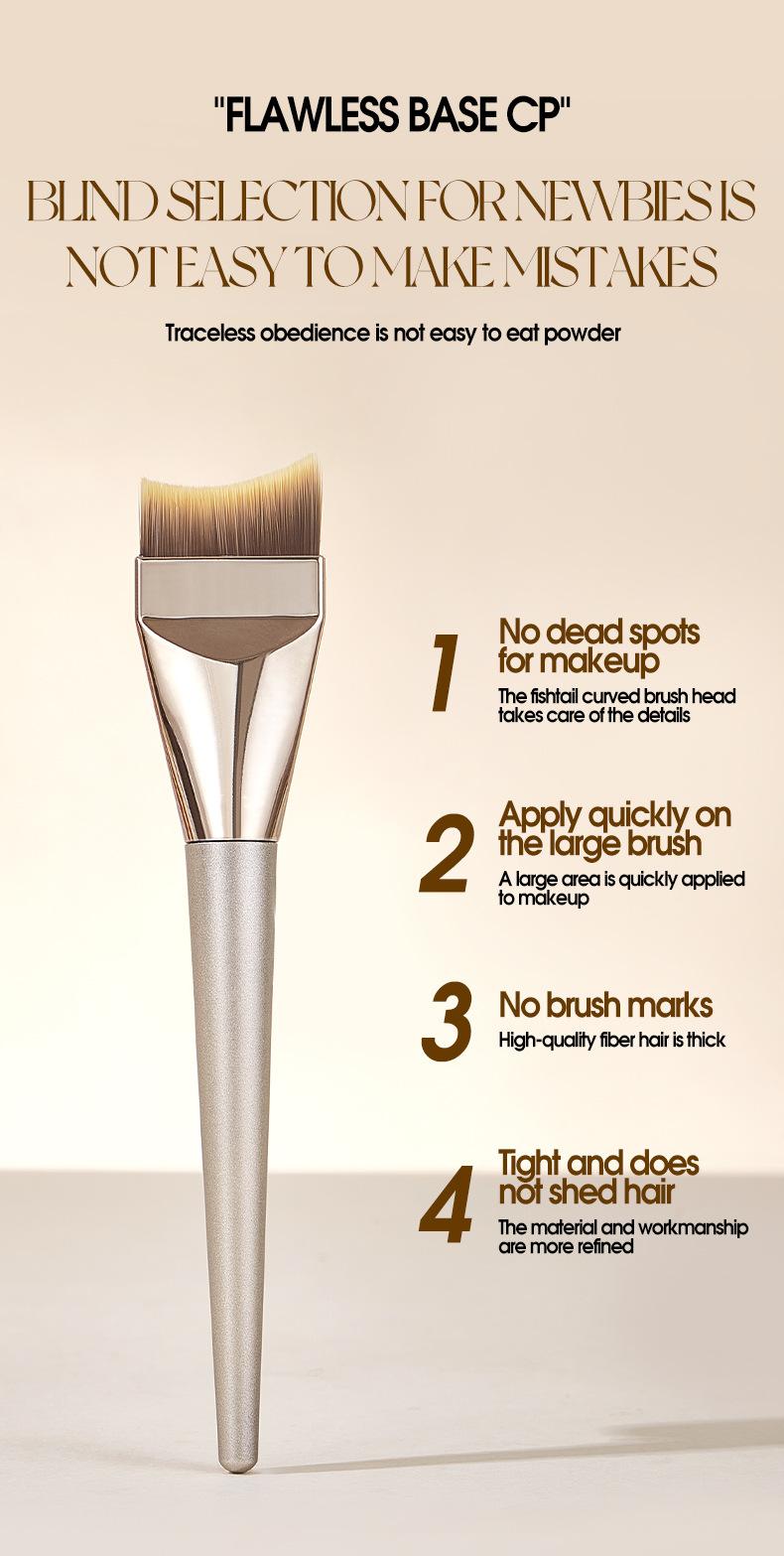 New popular seamless crescent foundation brush, non-absorbent foundation concealer brush, flat-head liquid foundation makeup brush
