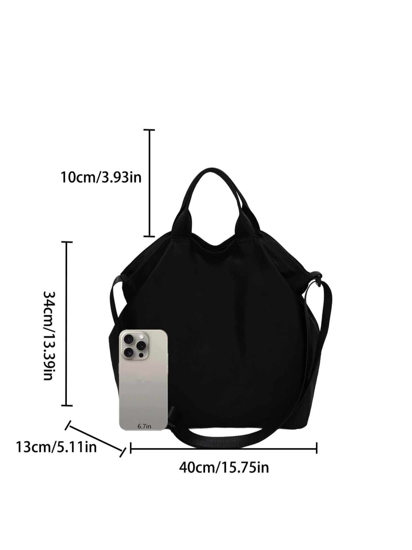 Men's Large Capacity Zipper Closure Casual Fashion Tote Bag, Versatile Travel Luggage Bag Suitable for Daily Use & Holidays