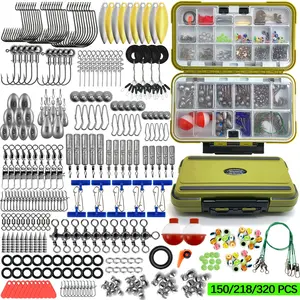 Fishing Accessories Kit Set, Fishing Gear Set, 150/218/320 Pcs, Tackle Box Included, Saltwater & Freshwater Use, Ideal for Travel & Outdoor Fishing, Outdoor Fishing Supplies, Fishing Equipment
