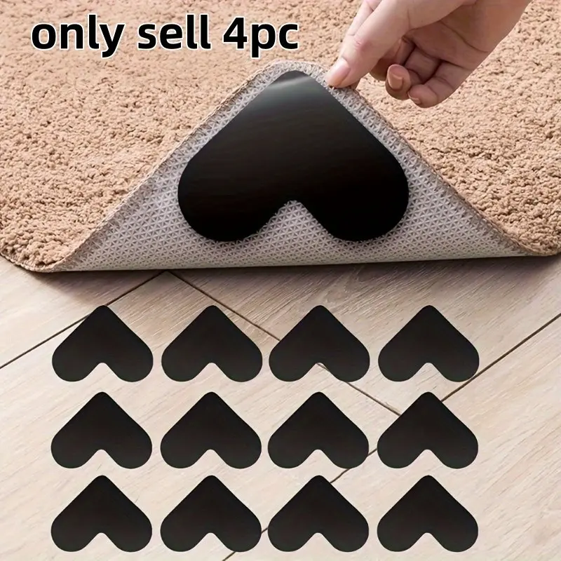 Reusable Carpet Tape, Non-Slip Rug Gripper, Heart-Shaped Anti-Curl Rug Sticker, Home Floor Rug Holder, Durable & Easy to Use