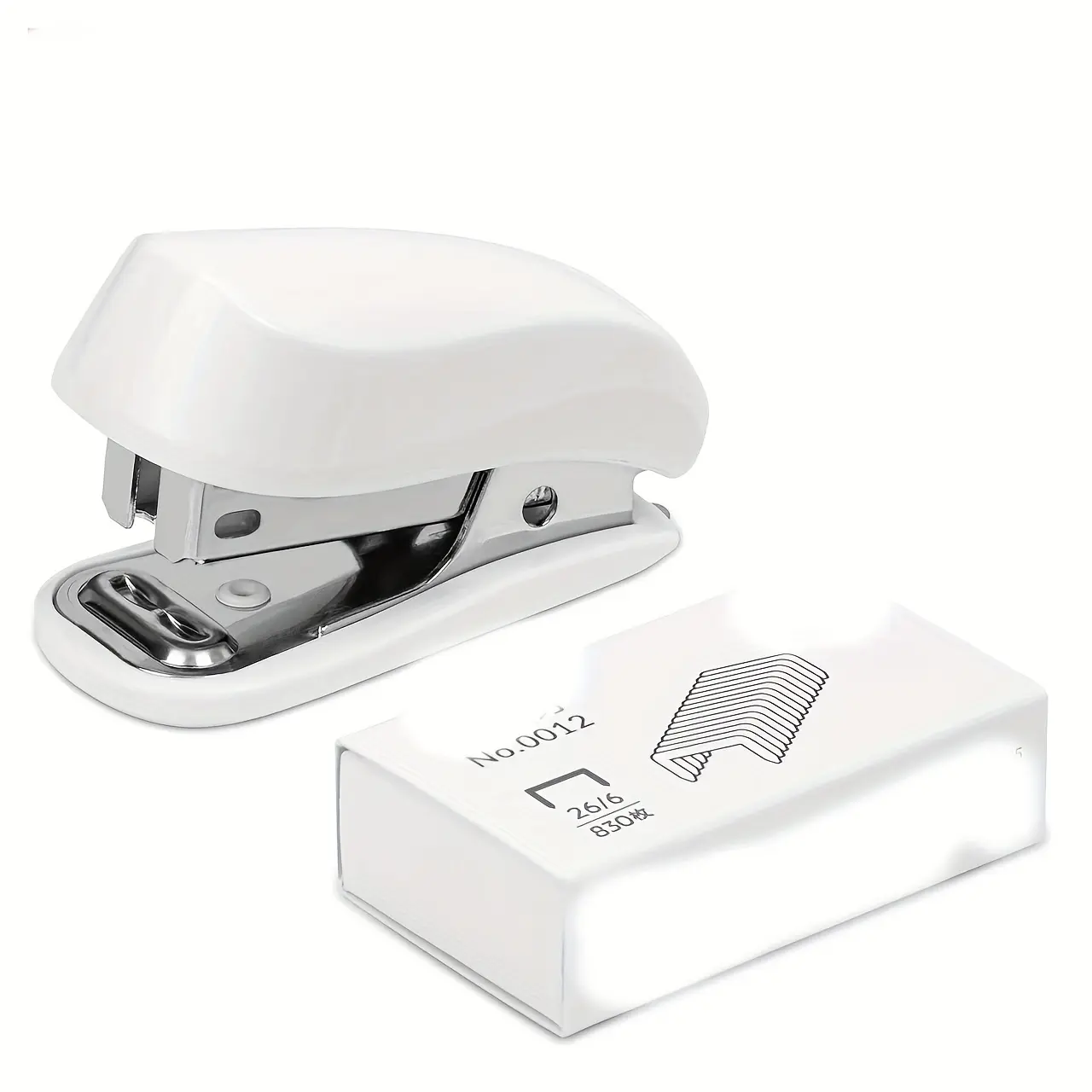 830 staples + 1 mini stapler set, paper binding stationery, cute office binding tools, school supplies, can bind 12 sheets of paper at one time, Office Accessories