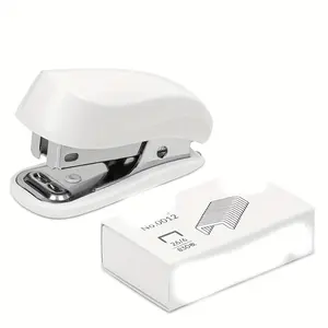 830 staples + 1 mini stapler set, paper binding stationery, cute office binding tools, school supplies, can bind 12 sheets of paper at one time, Office Accessories