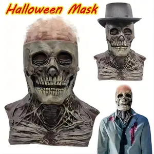 Full Body Latex Zombie Mask, Head Neck Chest Coverage, Eco-Friendly Soft Latex, Perfect for Halloween, Cosplay, Horror Themes