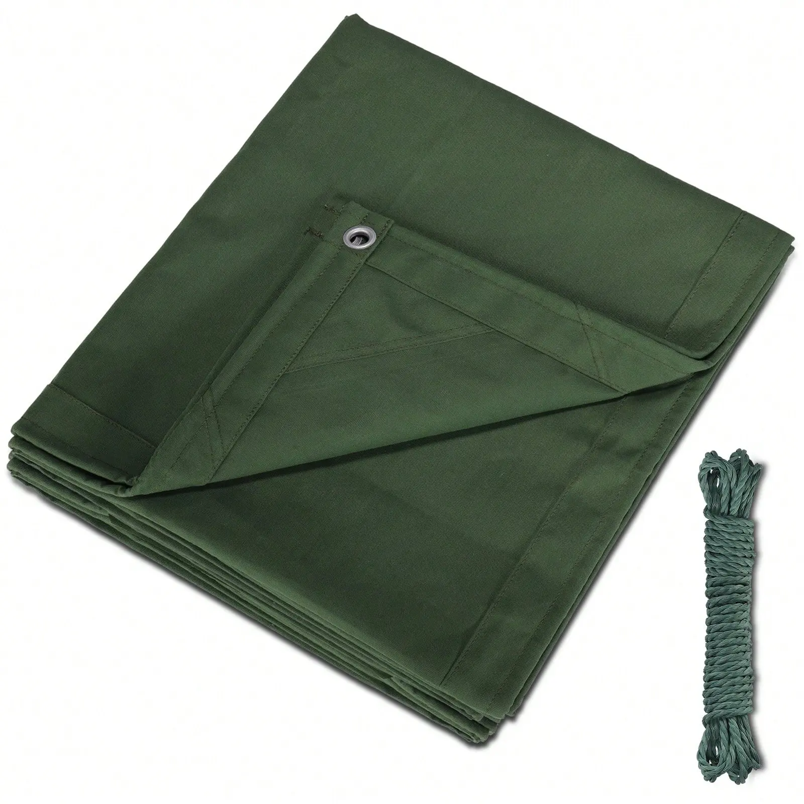 Heavy Duty 450gsm Canvas Tarps - Waterproof UV-Resistant Tarpaulin with Aluminum Grommets & Ropes, Durable Multipurpose Cover Sheet for Outdoor Camping, Truck, Indoor Use