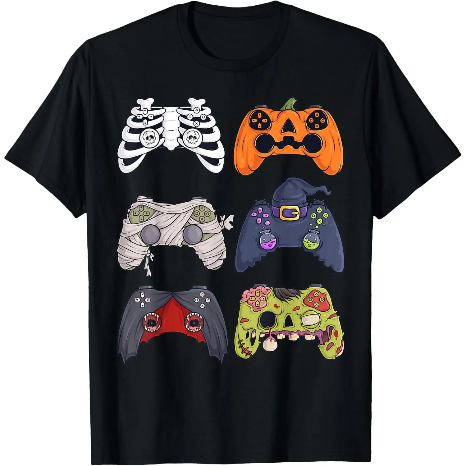 Halloween Skeleton Zombie Gaming Controllers Mummy  T-Shirt