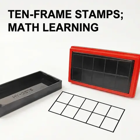 Learning Resources Ten-Frame Grid Stamps, Classroom Math Visual Postage Stamps, Grid Designs Educational Teaching Tools for Students & Teachers, Office Supplies