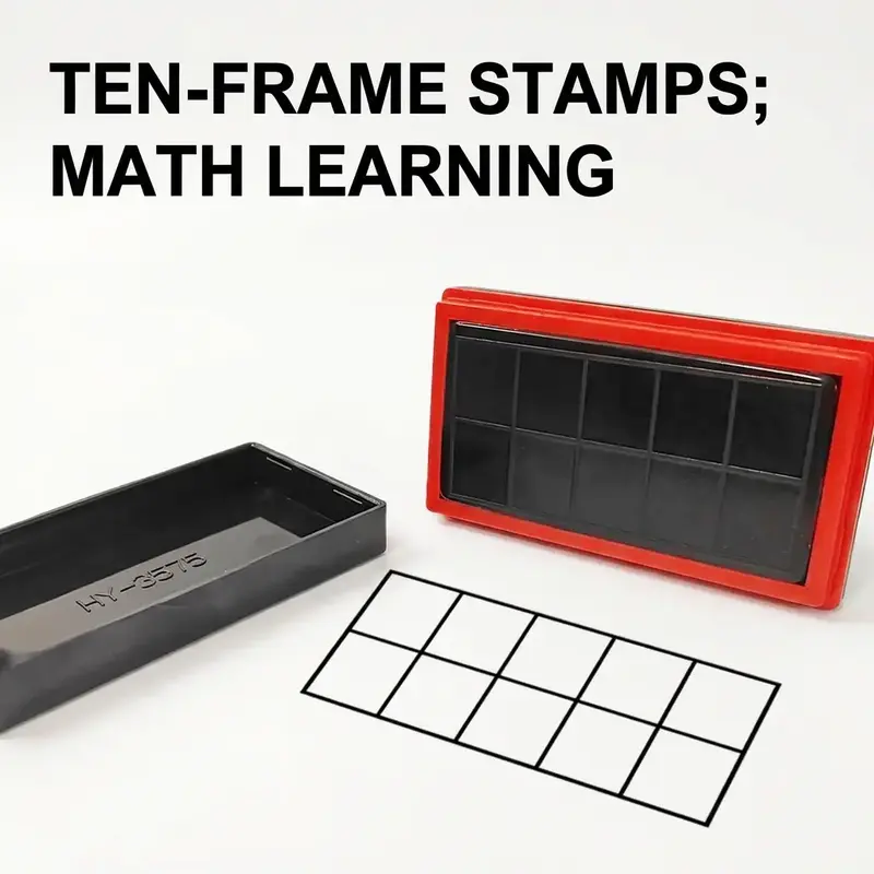 Learning Resources Ten-Frame Grid Stamps, Classroom Math Visual Postage Stamps, Grid Designs Educational Teaching Tools for Students & Teachers, Office Supplies