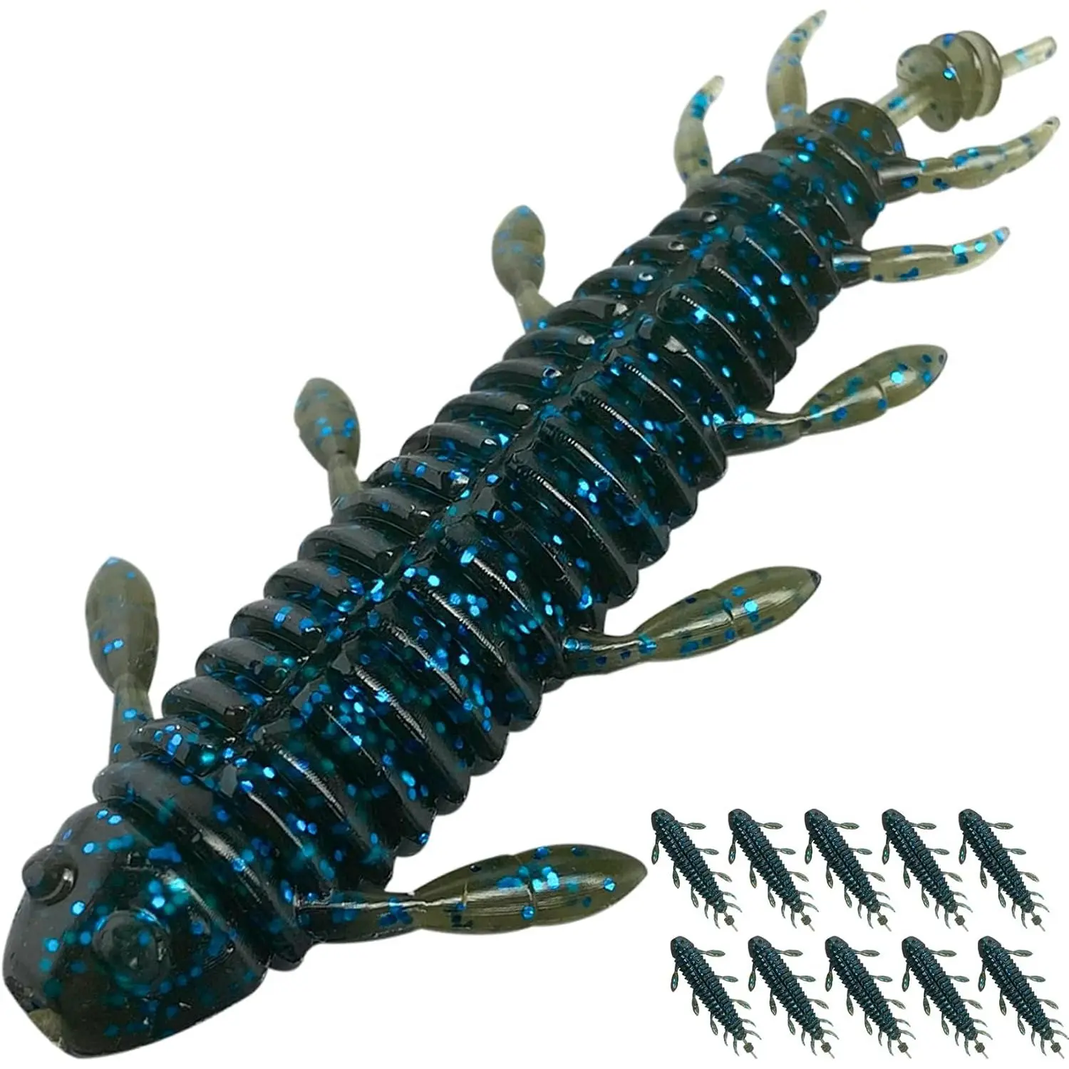 10 count Chariot  Soft Lures, Wacky Worms Baits | Bass Fishing, Durable Plastic  Lure Set for Texas  Weightless Finesse  Kit Saltwater Freshwater Pike Perch