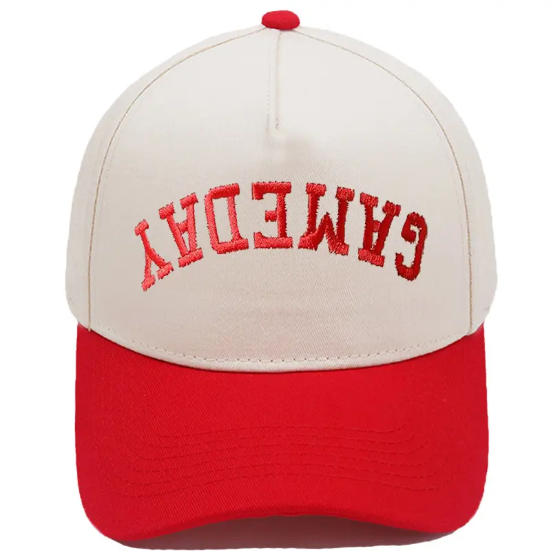 Trendy Upside Down "GAMEDAY" Baseball Cap - Retro Two Tone Tailgate Aesthetic Hat for Football Season