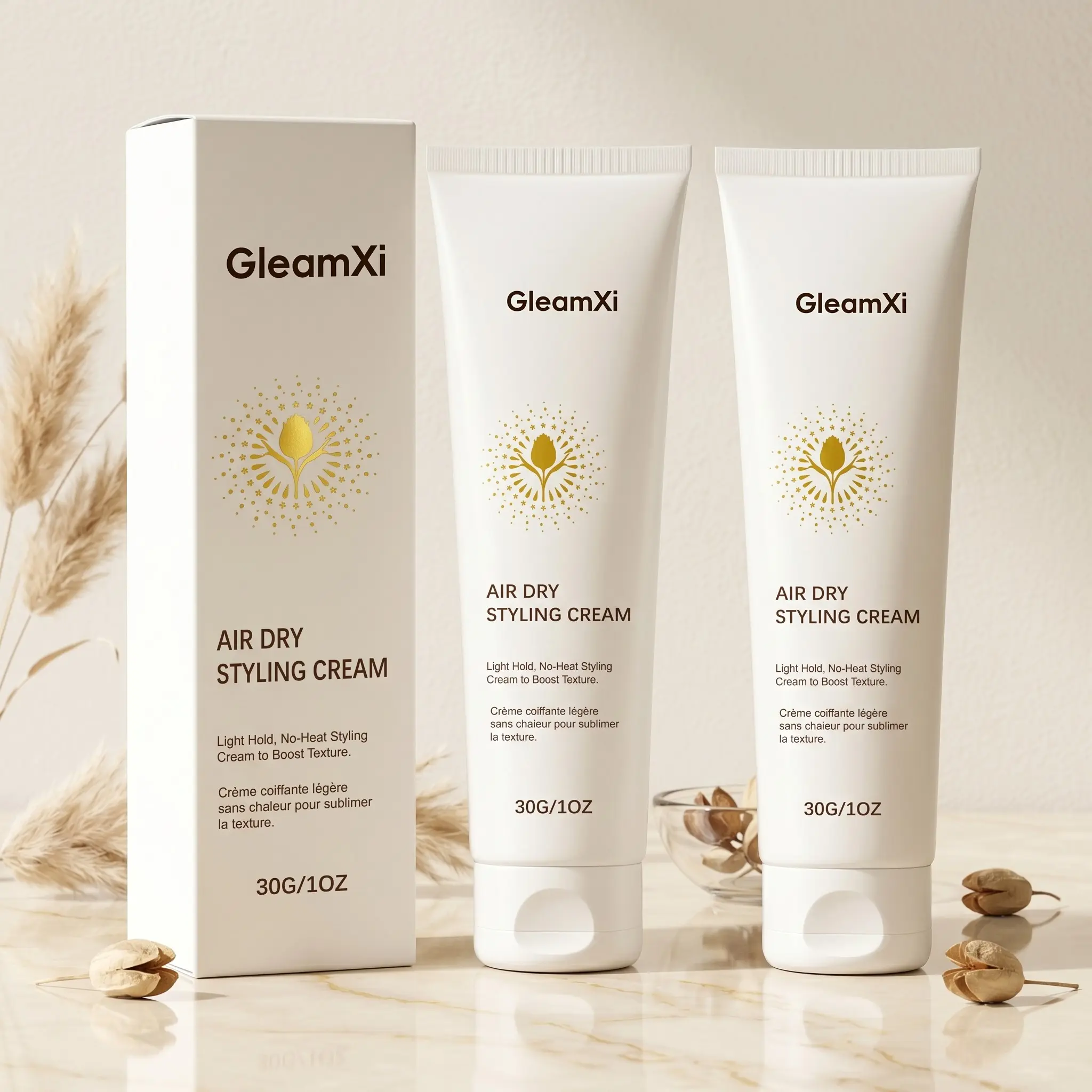 No-Rinse Lightweight Styling Cream Set (30g*2), Long-Lasting Hold, Refreshing Non-Greasy, Enhances Hair Texture, Portable Daily Styling Tool