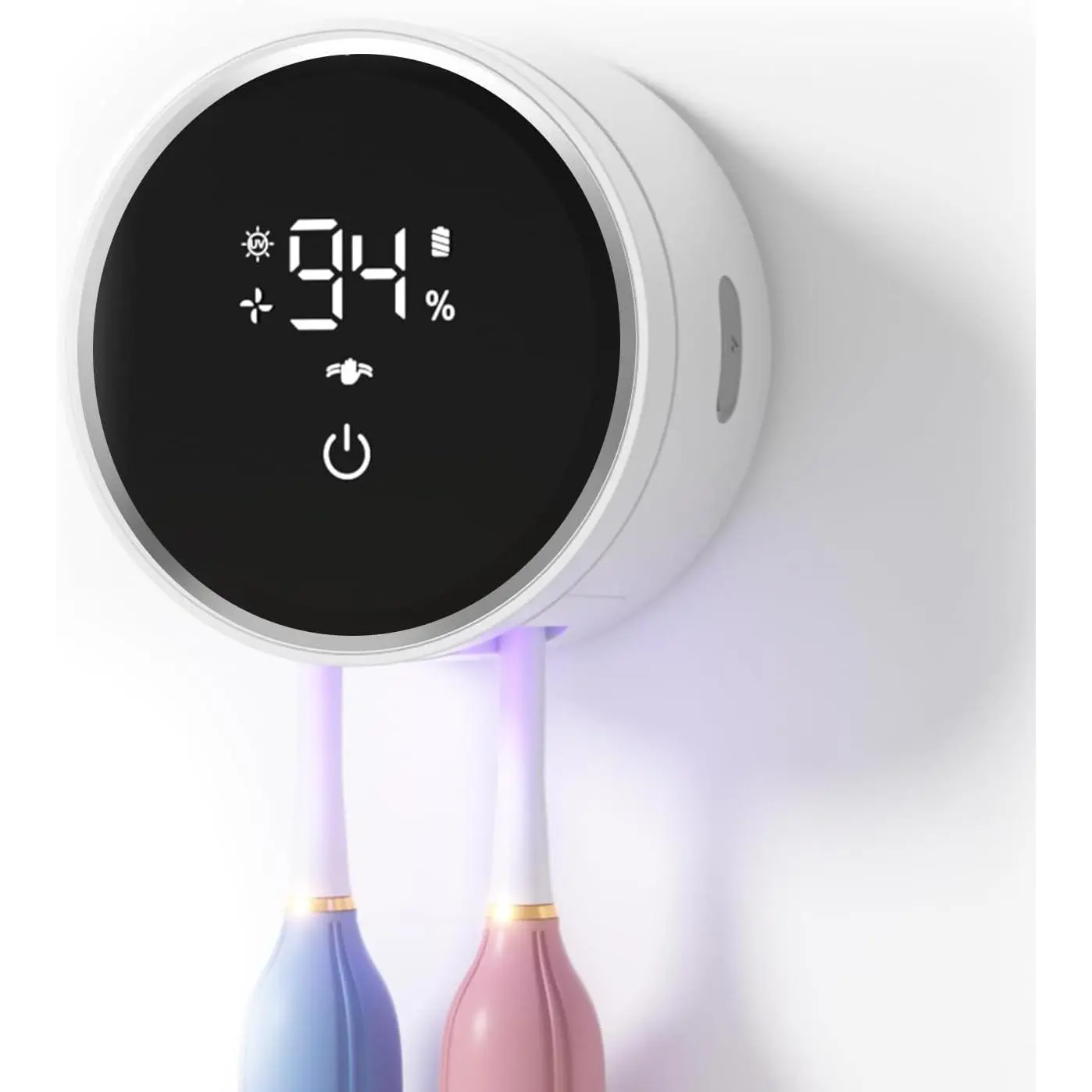 Toothbrush Sanitizer and Holder, Toothbrush Holders for, Tooth Brush Wall-Mounted Cleaner Organizer with Auto-Inductive Cover, Air Drying Fits Most Electric, Manual and Kids’ Toothbrushes