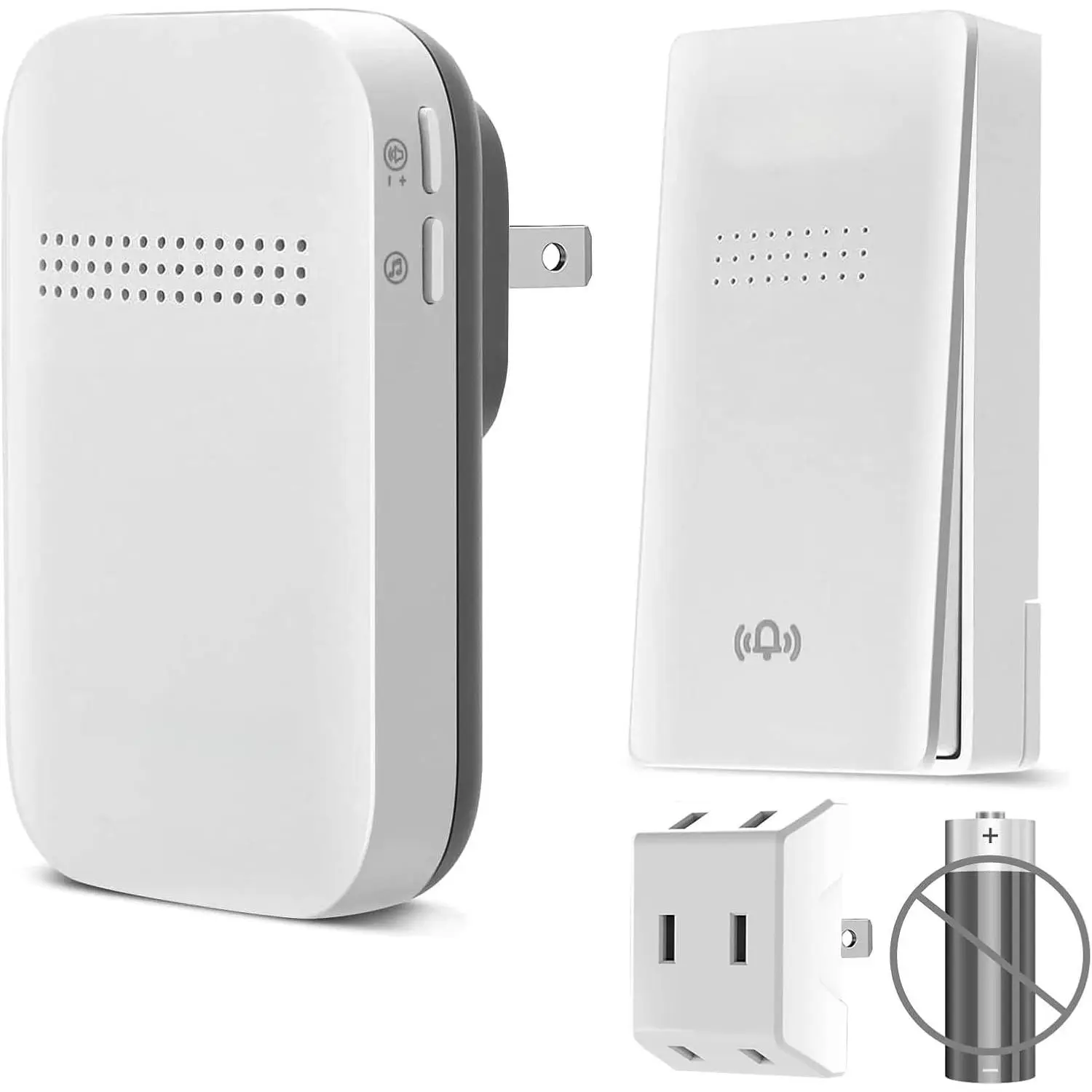 Doorbell - Self- Door Bells No  Required for , Push Button Plug-through  Cordless Door Chime, up to 1300ft Range with 38 Ringtone, 120dB Extra Loud Doorbells