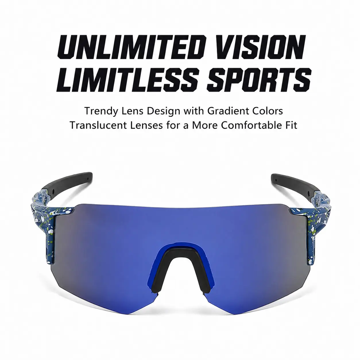 Mirrored Shield Sunglasses for Men & Women, 1-Piece UV400 Cycling Glasses, Windproof Sports Eyewear with Wraparound Lens, Lightweight Outdoor Shades for MTB Biking, Cycling, Running and Adventure Sports