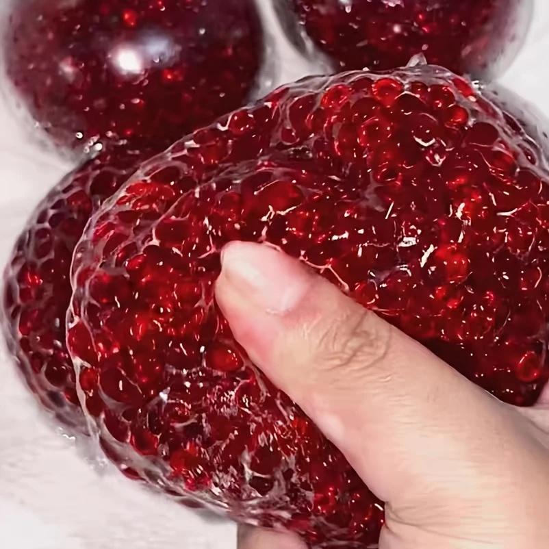 Handcrafted Pomegranate-Shaped Stress Relief Ball Creative Malleable Durable Acrylic Squeeze Toy Fun Novelty Holiday Party Gifts