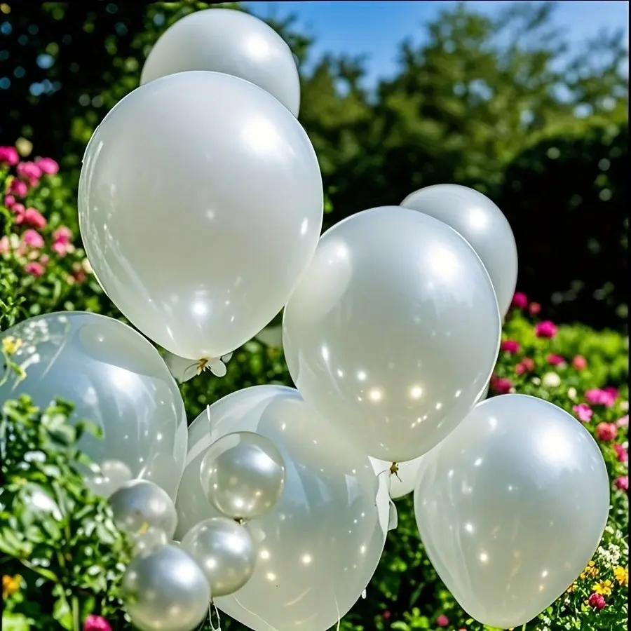 36 12 inch pearl white balloons with a romantic, luxurious and high-end feel, perfect for birthdays, weddings, Valentine's Day, New Year, opening ceremonies, graduation seasons, home decor and balloon parties, Balloon Party Supplies
