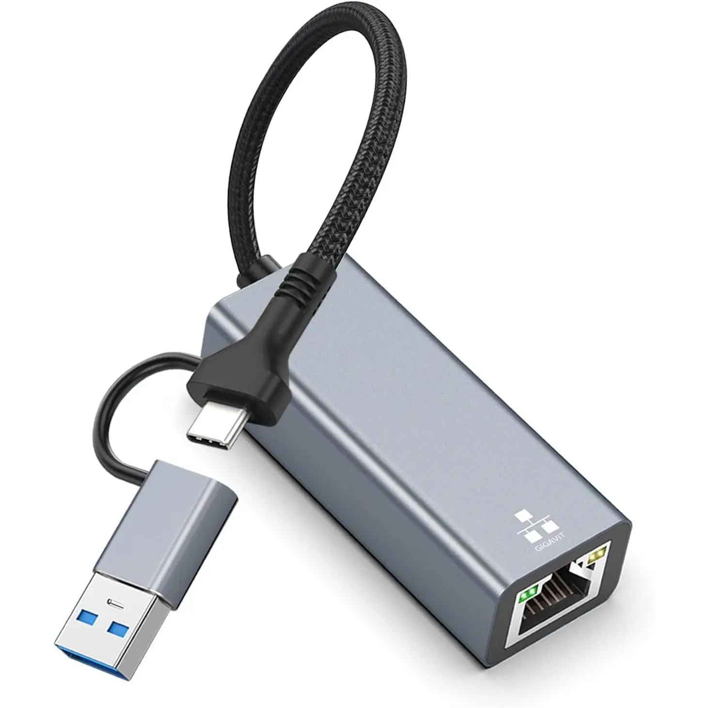 USB C to Ethernet Adapter, 1000 Mbps USB 3.0 Wired Network Converter Plug Play, Gigabit Ethernet Type-C to RJ45 Network Adapter for Laptop, Windows XP,  OS, Linux, Vista 7 8 10 11