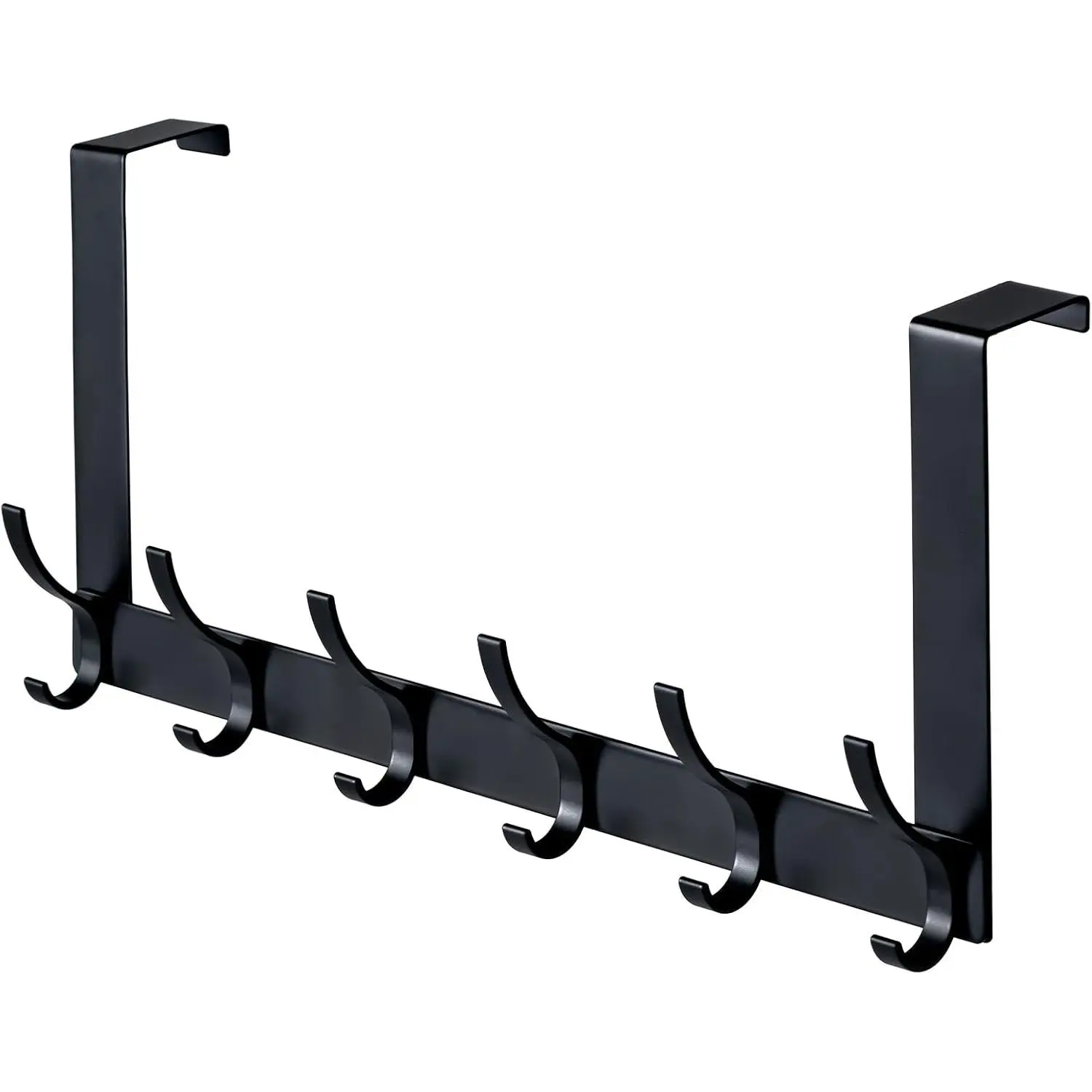 Over The Door Hooks,Door Hanger Hooks for  (Black, Fit /4" Doors) | Sturdy Door Hanger,Towel Racks for Bathroom with 12 Coat Hook,Coat Rack,Large Over The Door for Bathroom,Bedroom,Kitchen ﻿