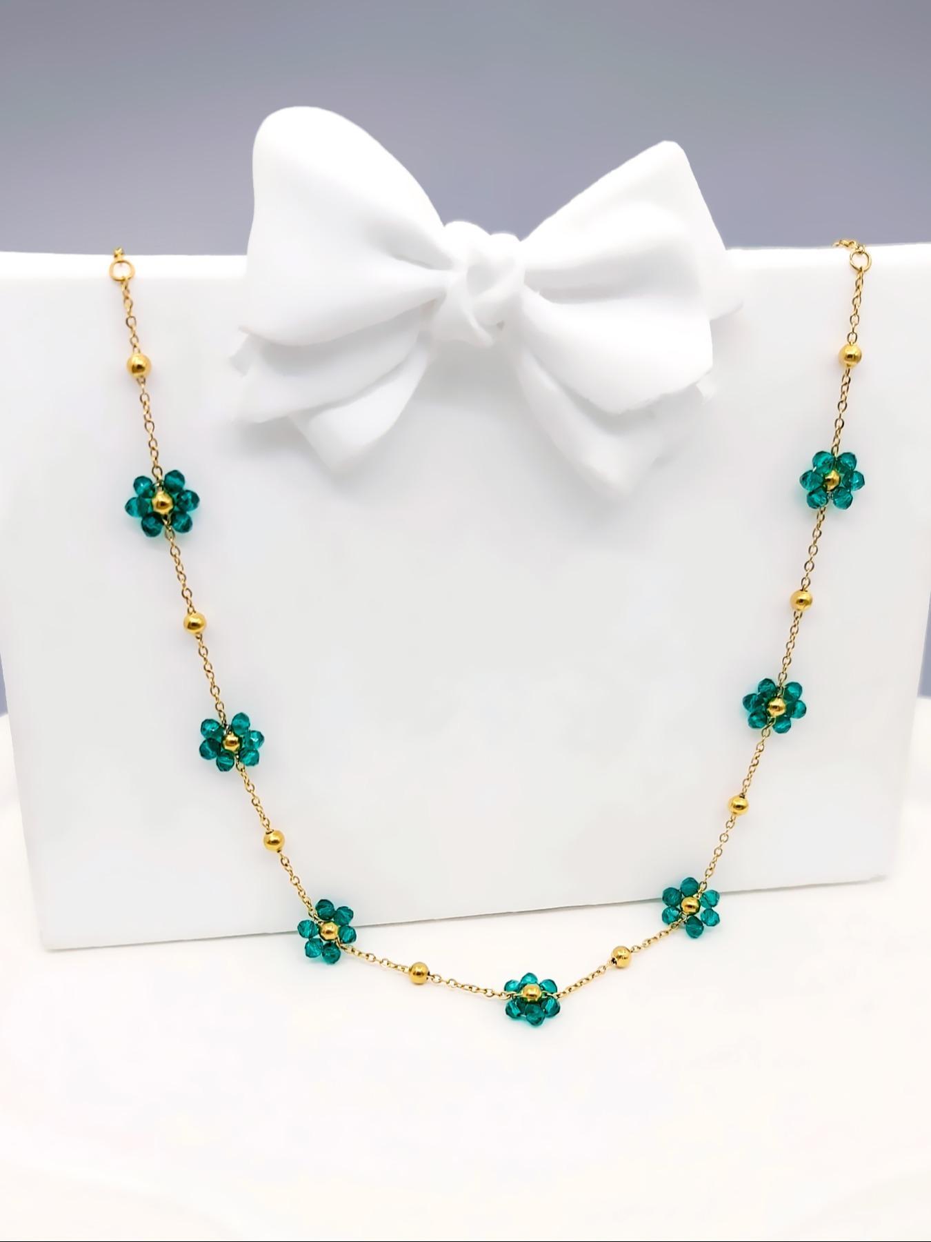 Boho Style Flower Decor Necklace, Clavicle Chain Necklace, Casual Versatile Fashion Accessories for Women, Minimalist Cute Jewelry Gift, Goddess Necklace, Clavicular Necklace, Collarbone Chain