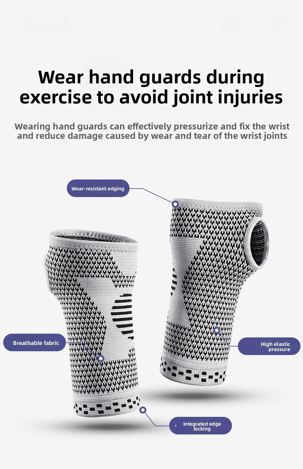 Sports wrist guard Fixed tendon sheath Sheath Weightlifting fitness wrist guard Sweat absorption Elastic pressure breathable anti-sprain protective gear Sports wrist guard Fixed tendon sheath Sheath Weightlifting fitness wrist guard Sweat absorption Elastic pressure breathable anti-sprain protective gear