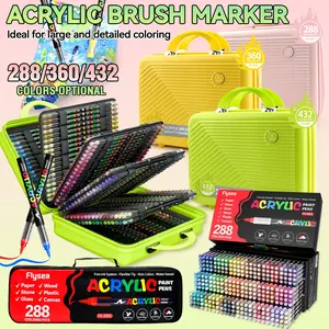 Art Markers Set 288/360/432 Colors, Liquid Acrylic Pens with Soft Tips, Ideal for Drawing, Sketching, Layering, Various Materials