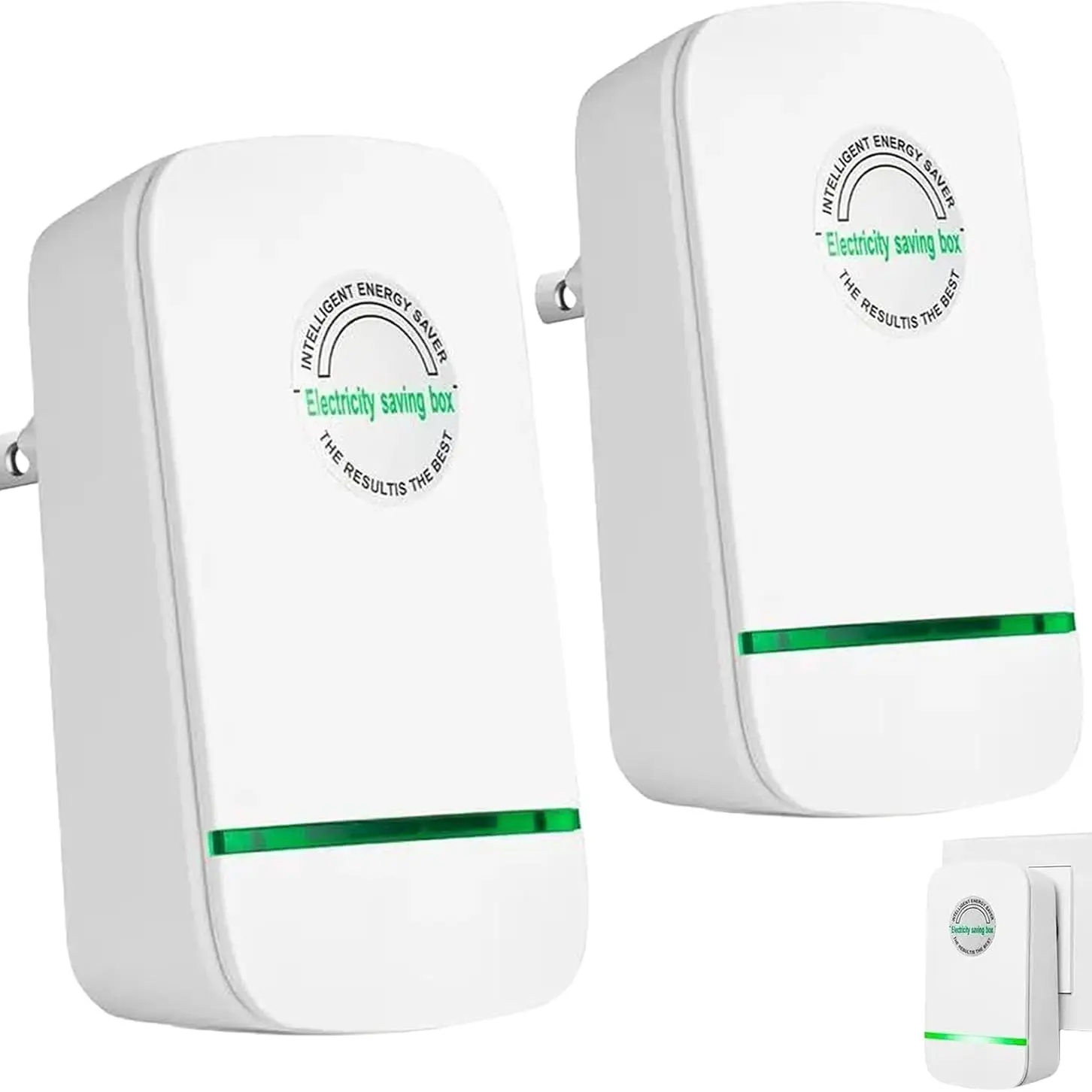 2026 Updated Plug-In Power Box with US Plug Power Socket Universal Socket Wall Outlet Extender Adapter 90-250V Voltage Input for Home and Office Use（2 Pcs）