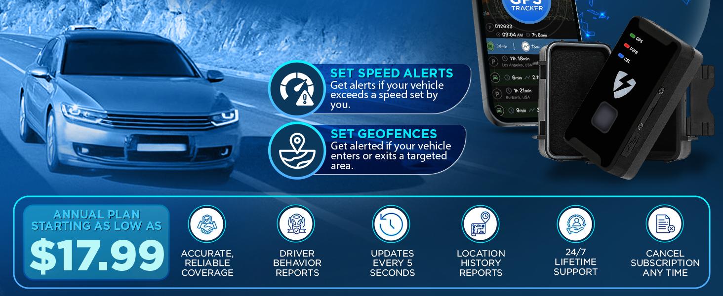 Lightning GPS GL300 Car Tracker Device for Vehicles w/Magnetic Case  Hidden GPS Tracker for Fleet Security, Long Range Vehicle Tracking, Discreet, Ideal for Cars and Trailers, Subscription Required