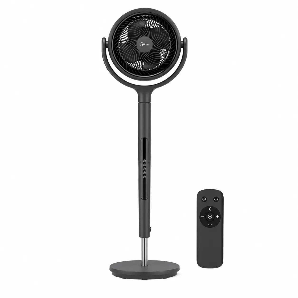 Like New - Midea Smart Stand Air Circulator Fan  12 Speed Settings & 4 Fan Modes Standing Fan, SmartHome App Remote Control, Pedestal Fan for Home Comfort Bedroom Living Room, High Velocity Airflow Cooling Oscillating Fan with Timer