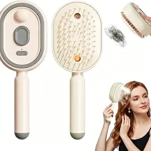 Electric Spray Air Cushion Massage Comb, Self-Cleaning Anti-Tangle Hair Brush. Anti-Static Volumizing Scalp Massager with Mist Function, for Dry Frizzy Long Hair, Ideal for Home, Salon and Travel (Essential Oil Not Included) hair care