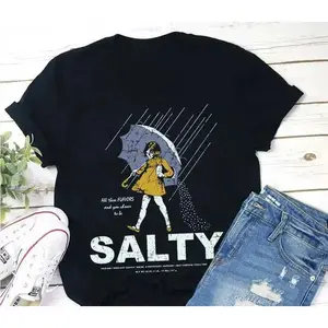 Salty Morton Salt Girl T-Shirt |   Funny All These Flavors And You Choose To Be Salty Graphic Tee |   Vintage Retro Salt Girl Print Shirt |   Salty Meme Gift for Women |   Unisex Streetwear Casual Top