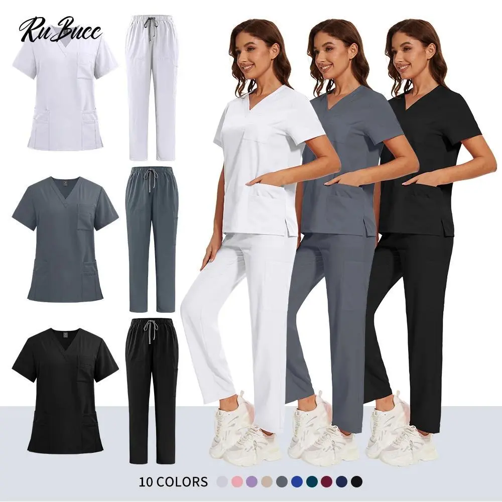 Multicolor Pharmacist Work Clothes Beautician SPA Uniform Lab Workwear Nursing Uniforms Pet Clinic Veterinary Uniforms Wholesale