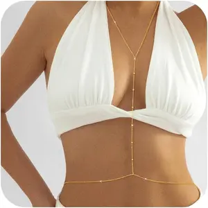 14K Gold Plated Body Chain for Women - Sexy Waist Beads Chain, Adjustable Beach Body Jewelry, Elegant Bikini Belly Chain, Boho Festival Layered Body Jewelry (26.5-33 Inch)
