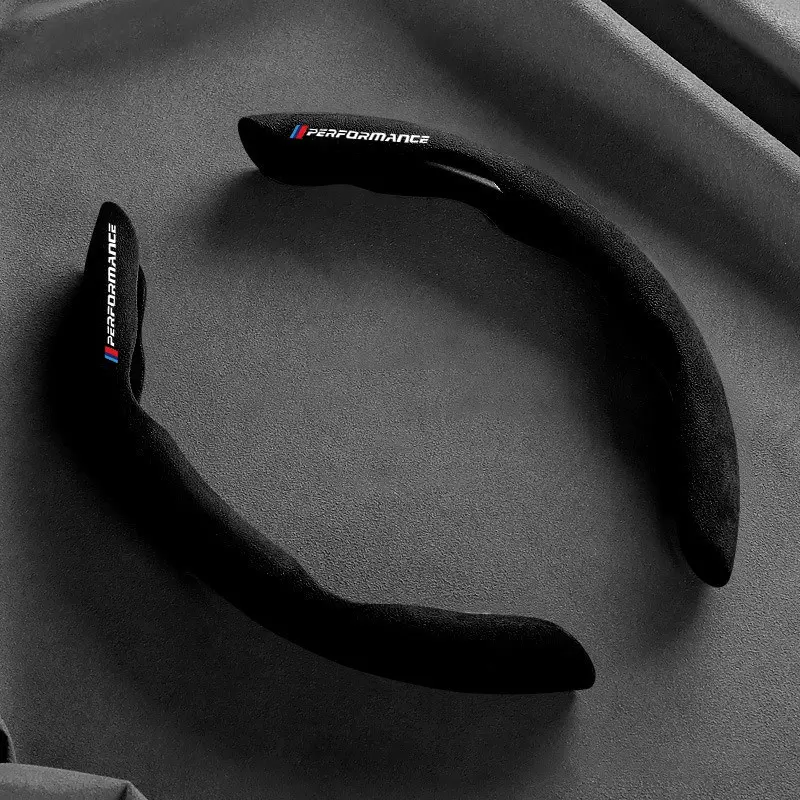 Suede Universal 38CM Car Steering Wheel Cover Booster Non-slip Cover For BMW M Performance E46 E36 E34 E53 E87 E90 E60 Accessories