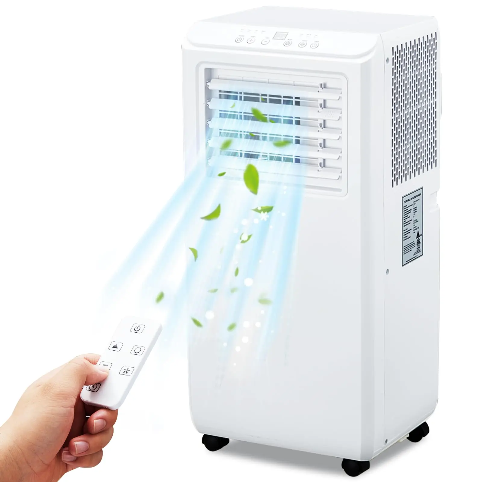 Ultra-Quiet 10,000 BTU Portable Air Conditioner – 3-in-1 AC with Dehumidifier & Fan, Cools Up to 400 Sq.Ft, 24H Timer, Remote, LED Display, Window Vent Kit for Home, Bedroom, Office, Dorm