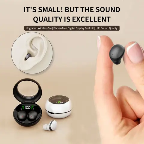 New Mini Wireless Earbuds, TWS Sleep Earphones, Compact and Portable, Comfortable Fit, Ideal for Sleeping and Sports, Wireless Bt Earphones