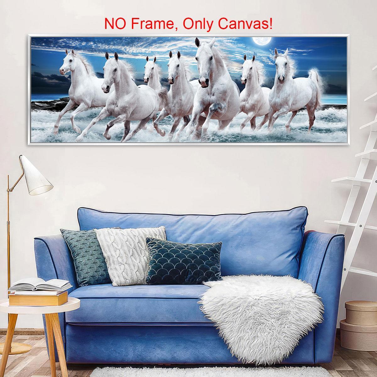 Running Horse Pattern Canvas Poster without Frame, 1 Count Creative Animal Canvas Painting, Wall Art Decor for Home Living Room Bedroom Office