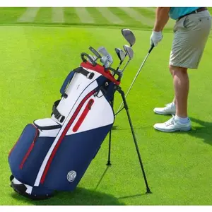 Golf Stand Bag 7 Way Dividers 900D Weather Resistant Fabric Cooler Pockets Ergonomic Adjustable Strap Lightweight Men Women