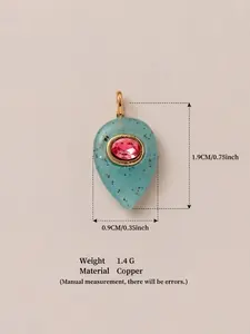 1pc Casual Minimalist Pendant, December Birthstone Jewelry, Colorful Geometric Design, Synthetic Zircon, DIY Craft Supplies