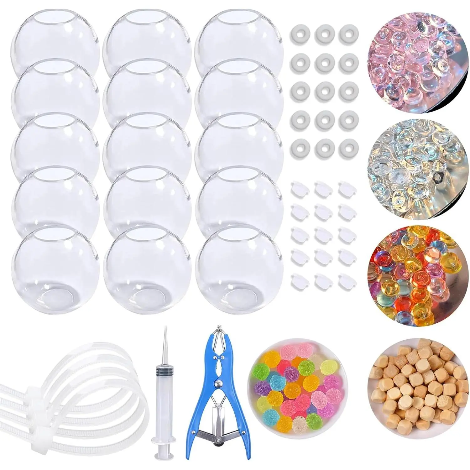 DIY Stress Ball Making Kit-Easy DIY- 15 TPR Skins, Total 14oz of Various fillers, Create ASMR Anxiety Relief Toys, Handmade Squishy Stress Balls, Squishy Maker,Self-Care Gifts for Women