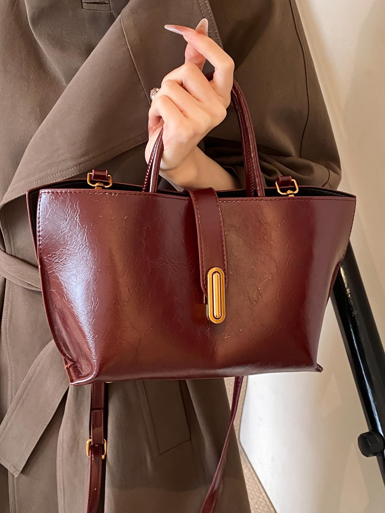 2025 Fall & Winter Women's Elegant Solid-Color Versatile Handbag, Fashionable Crossbody Bag for Daily Use, Casual Trendy High-Quality Daily Commuting Bag, Handbag Shoulder Bag