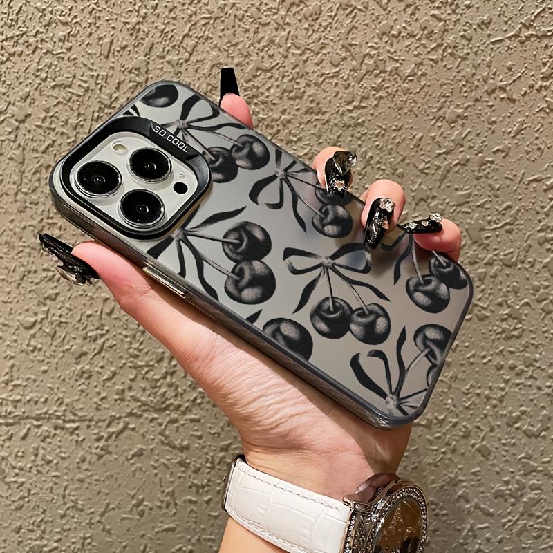 Cherry Pattern Case for iPhone 17 16 15 14 Pro Max 13 12 11 XR XS Plus Shockproof Drop Protection Durable PC Cover Non-Slip Design Gifts for Women Men