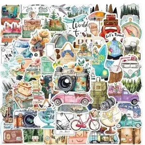 100 new outdoor travel graffiti stickers, luggage storage box, water cup, waterproof flat guitar PVC sticker