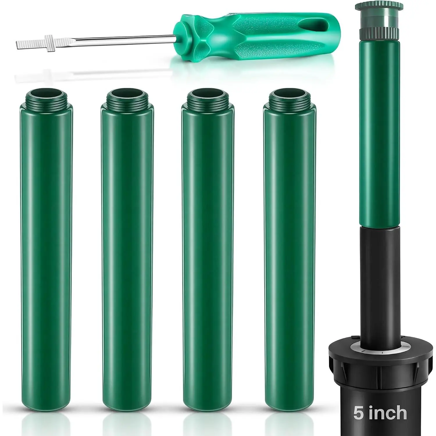 5" Sprinkler Extension Riser Compatible with Rain Bird& Hunter(Green,4 Set)
